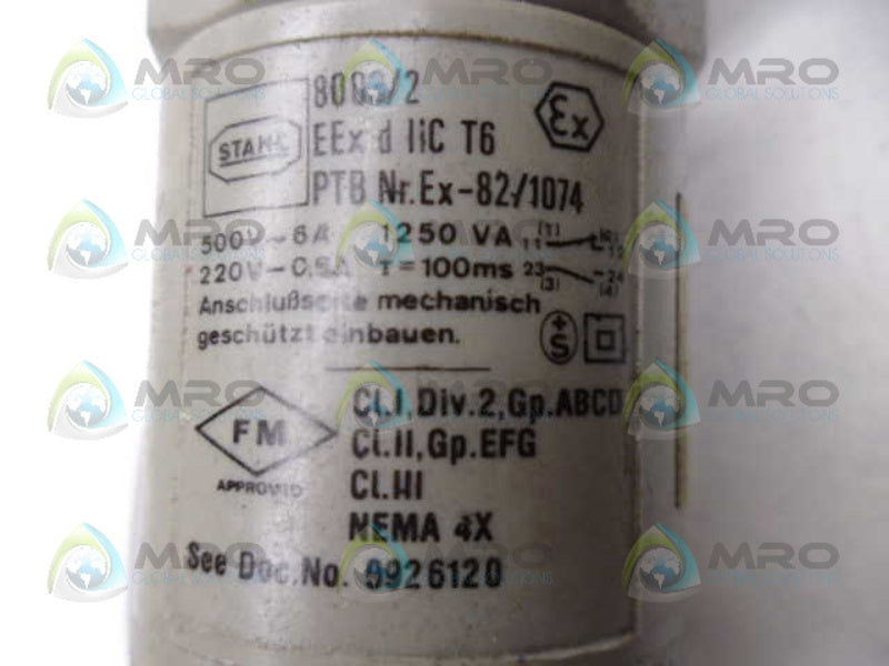 STAHL EX-82/1074 SELECTOR SWITCH UNMP