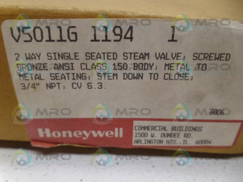 HONEYWELL V5011G1194 STEAM VALVE NSMP