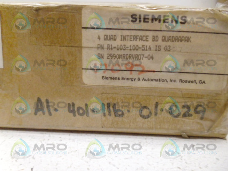 SIEMENS A1-103-100-514 INTERFACE QUADRAPAK NSMP
