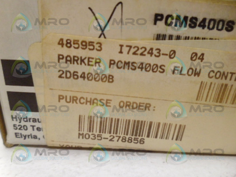 PARKER PCMS400S FLOW CONTROL NSMP