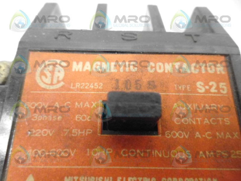 MITSUBISHI S-25 CONTACTOR UNMP
