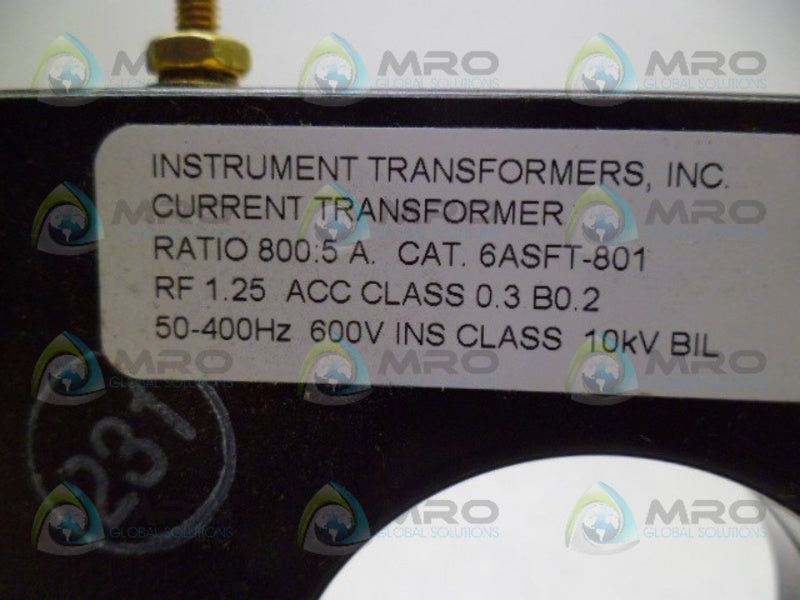 INSTRUMENT TRANSFORMERS 6ASFT-801 CURRENT TRANSFORMER NSNP