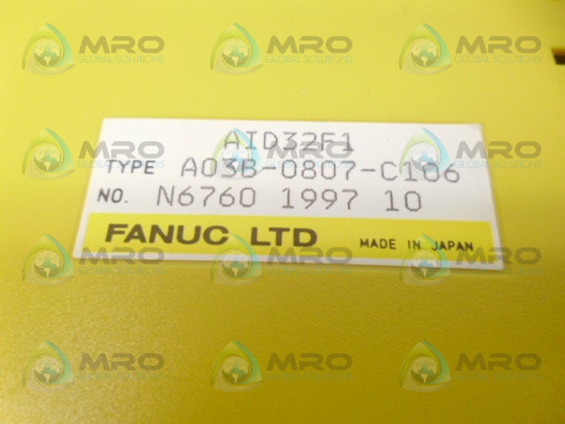 FANUC A03B-0807-C106 INPUT MODULE NSNP