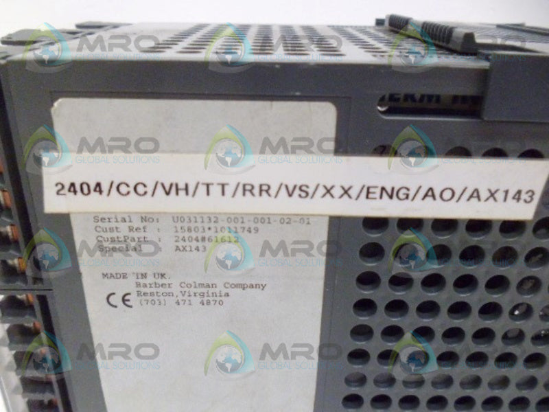 EUROTHERM 2404/CC/VH/TT/RR/VS/XX/ENG/AO/AX143 TEMPERATURE CONTROL NSNP
