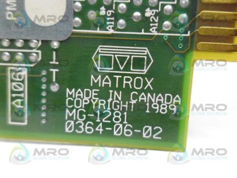MATROX MG-1281 0364-06-02 GRAPHICS CONTROLLER UNMP