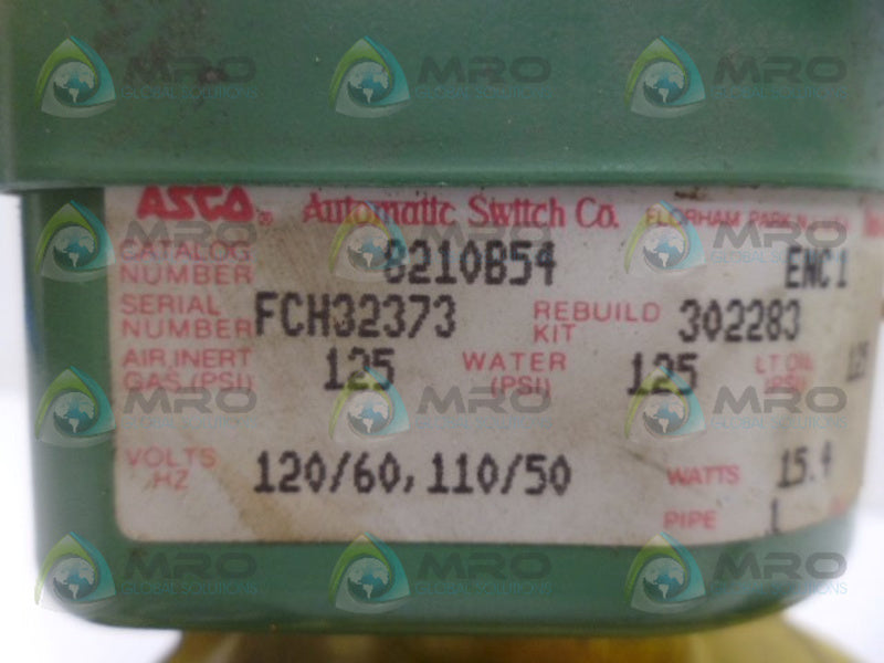 ASCO 8210B54 SOLENOID VALVE UNMP