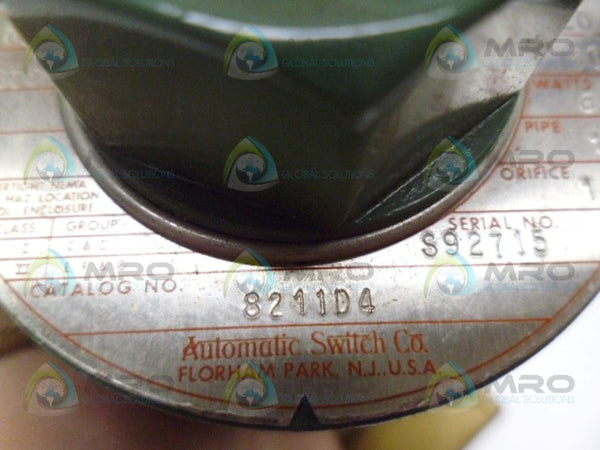 ASCO 8211D4 SOLENOID VALVE UNMP