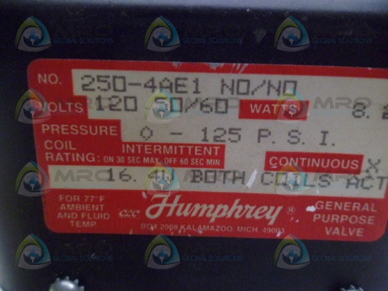 HUMPHREY 250-4AE1 VALVE UNMP