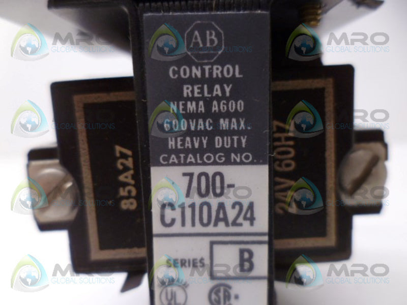 ALLEN BRADLEY 700-C110A24 SER. B CONTROL RELAY UNMP