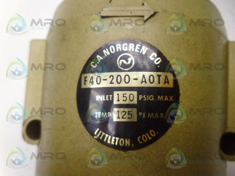 NORGREN F40-200-A0TA OIL REMOVAL FILTER NSNP