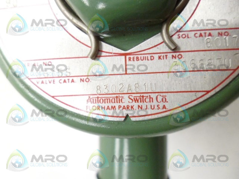 ASCO 8302A81U SOLENOID VALVE UNMP