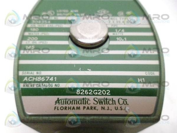 ASCO 8262G202 SOLENOID VALVE UNMP
