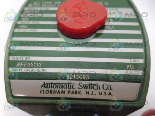 ASCO 8210G93 SOLENOID VALVE UNMP