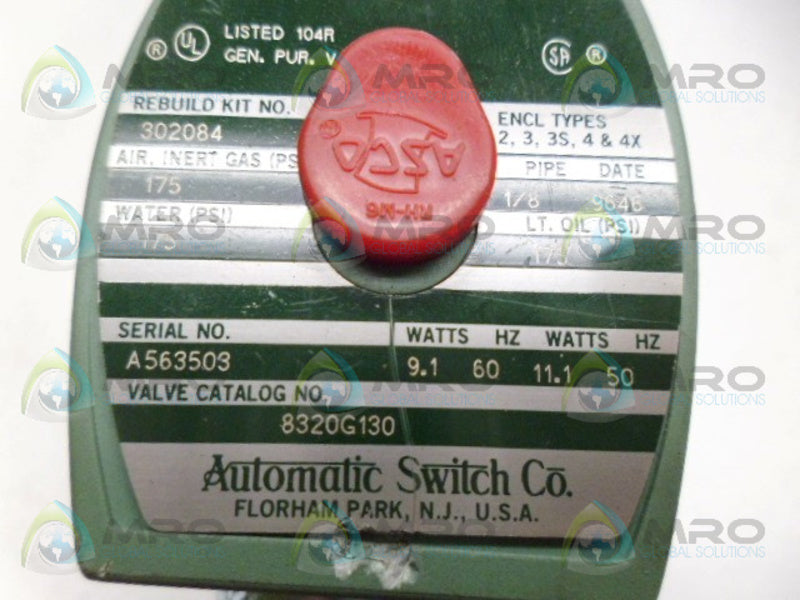 ASCO 8320G130 SOLENOID VALVE UNMP