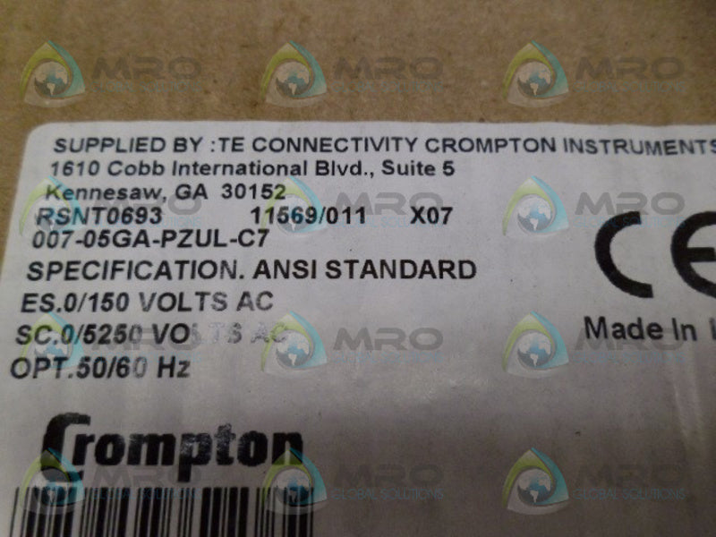 CROMPTON 007-05GA-PZUL-C7 METER 5000V NSMP