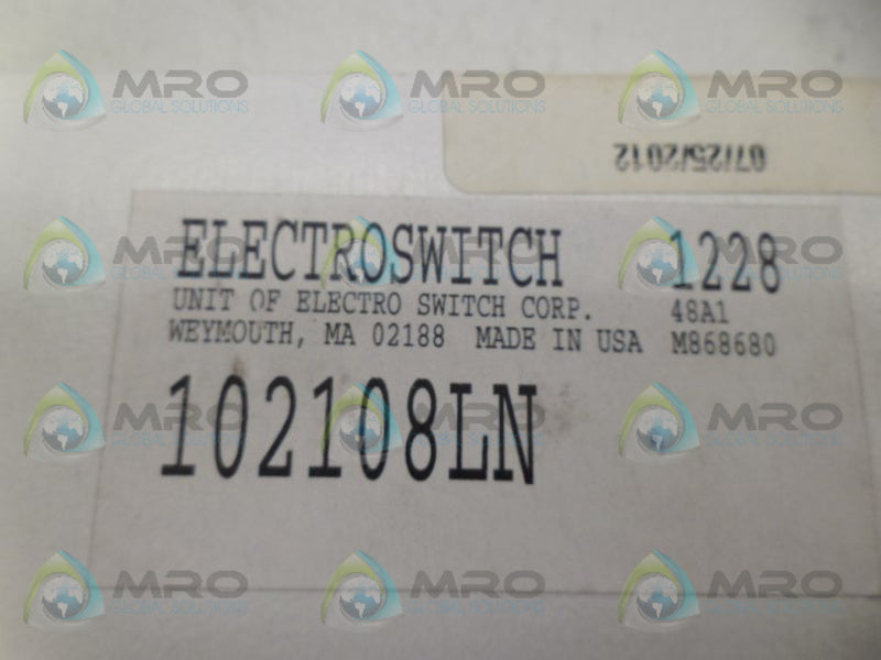 ELECTROSWITCH 102108LN ROTARY SWITCH NSMP