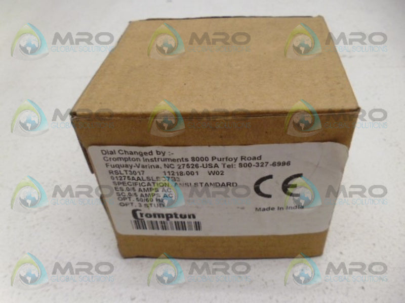 CROMPTON 012-75AA-LSLS-C7-B3 METER 5A *NEW IN BOX*