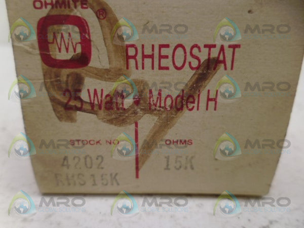 OHMITE 4202 RHEOSTAT 25W 15KOHMS NSMP