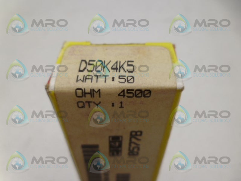 OHMITE D50K4K5 RESISTOR 50W 4500OHMS NSMP