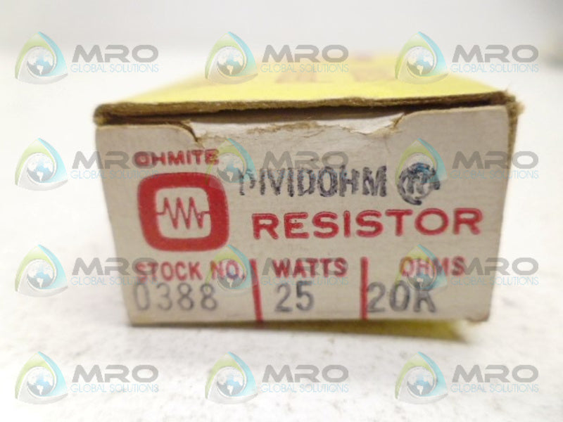 OHMITE 0388 RESISTOR 20KOHMS NSMP