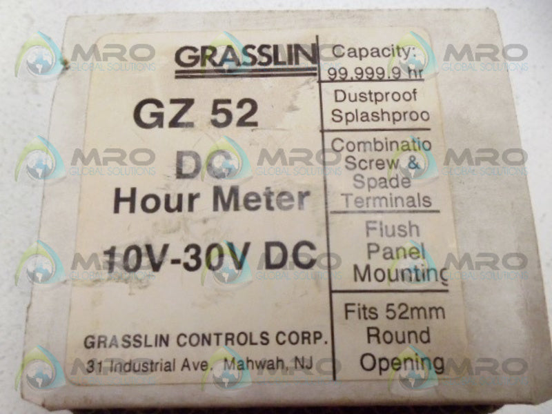 GRASSLIN GZ52 HOUR METER 10-30V NSMP