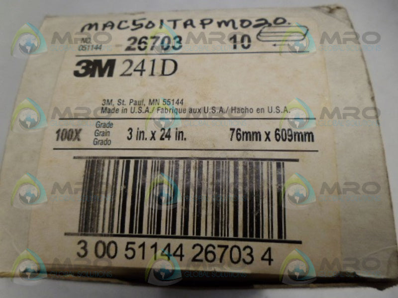3M 241D COATED ABRASIVE BELTS NSMP