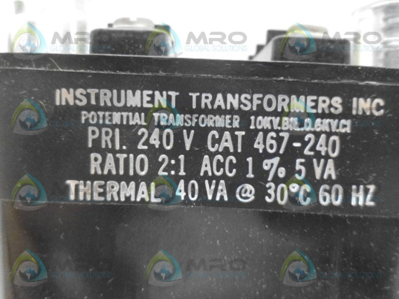 INSTRUMENT TRANSFORMER 467-240 POTENTIAL TRANSFORMER NSNP