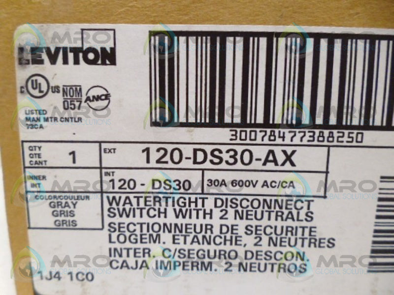 LEVITON 120-DS30-AX DISCONNECT SWITCH NSMP