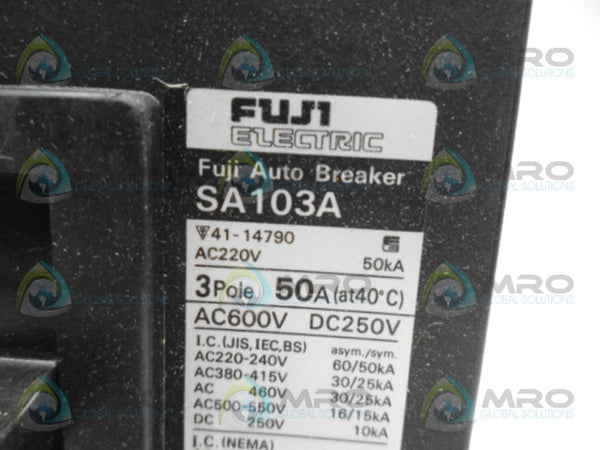 FUJI ELECTRIC SA103A CIRCUIT BREAKER 3P 50A NSNP
