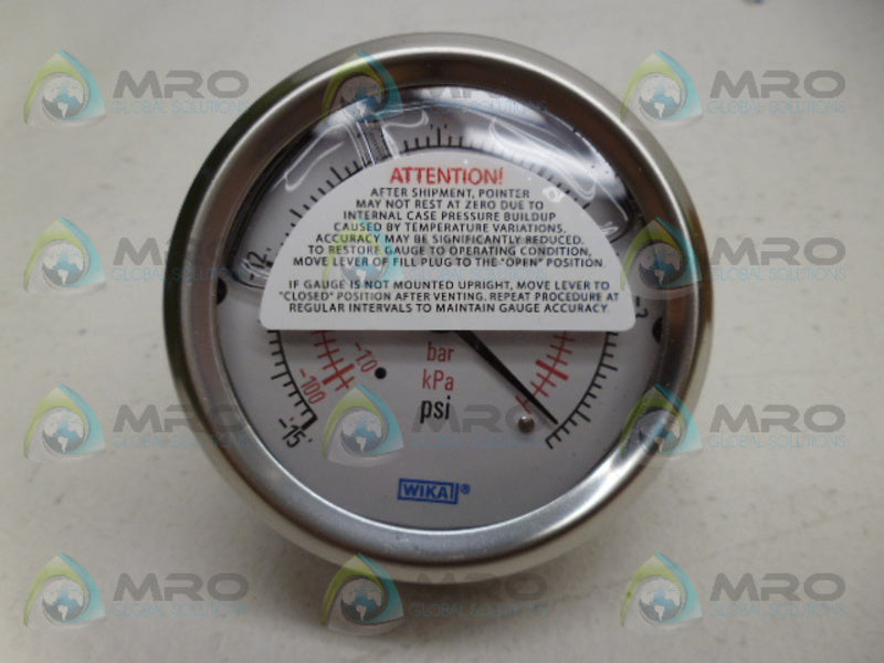 WIKA 233.53 PRESSURE GAUGE 2.5" 15PSI NSMP