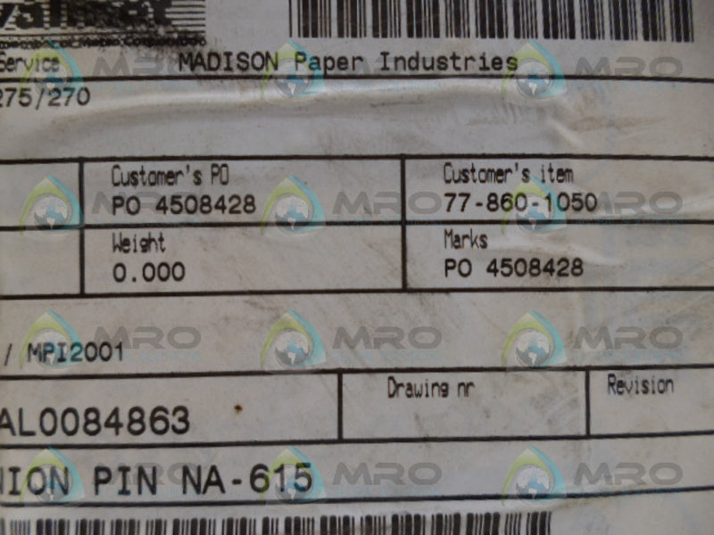 GWB 77-860-1050 VALVE NSMP
