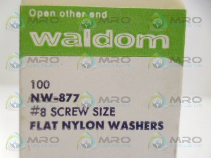 WALDOM NW-877 FLAT NYLON WASHERS (PKG OF 100) NSMP