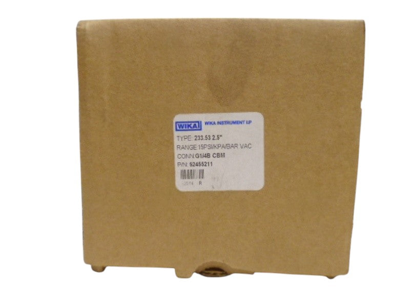 WIKA 233.53 PRESSURE GAUGE 2.5" 15PSI NSMP
