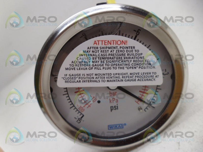 WIKA 233.53 PRESSURE GAUGE 2.5" 15PSI NSMP