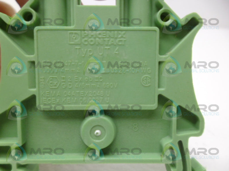 PHOENIX CONTACT UT4GN TERMINAL BLOCKS GREEN NSNP