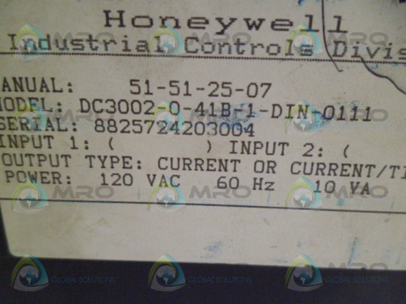 HONEYWELL DC3002-0-41B-1-DIN-0111 TEMPERATURE CONTROL UNMP
