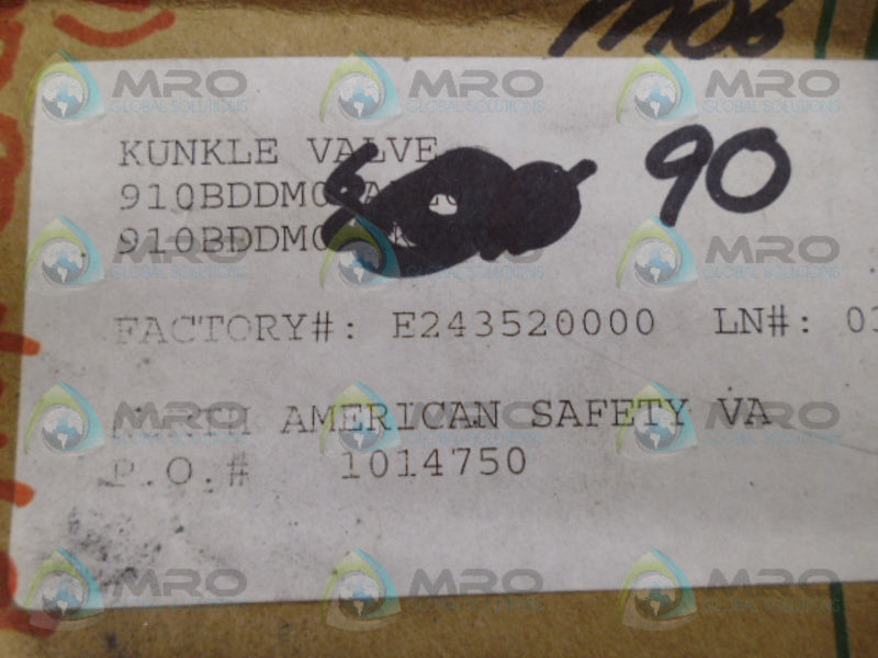 KUNKLE 910BDDM0 VALVE NSMP