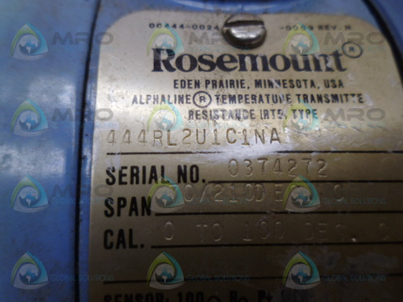 ROSEMOUNT 444RL2U1C1NA TEMPERATURE TRANSMITTER UNMP