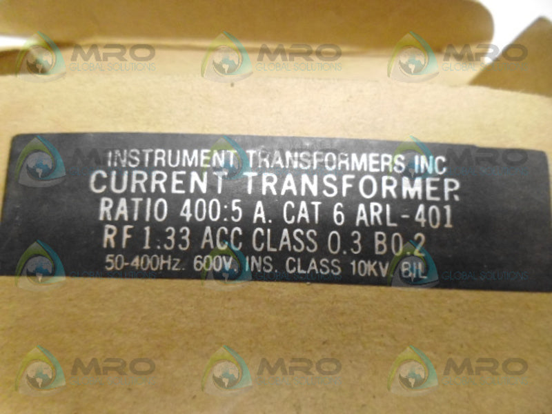 INSTRUMENT TRANSFORMER ARL-401 CURRENT TRANSFORMER NSMP