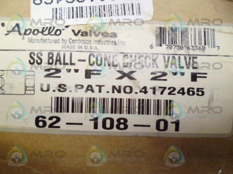 APOLLO 62-108-01 CHECK VALVE NSMP