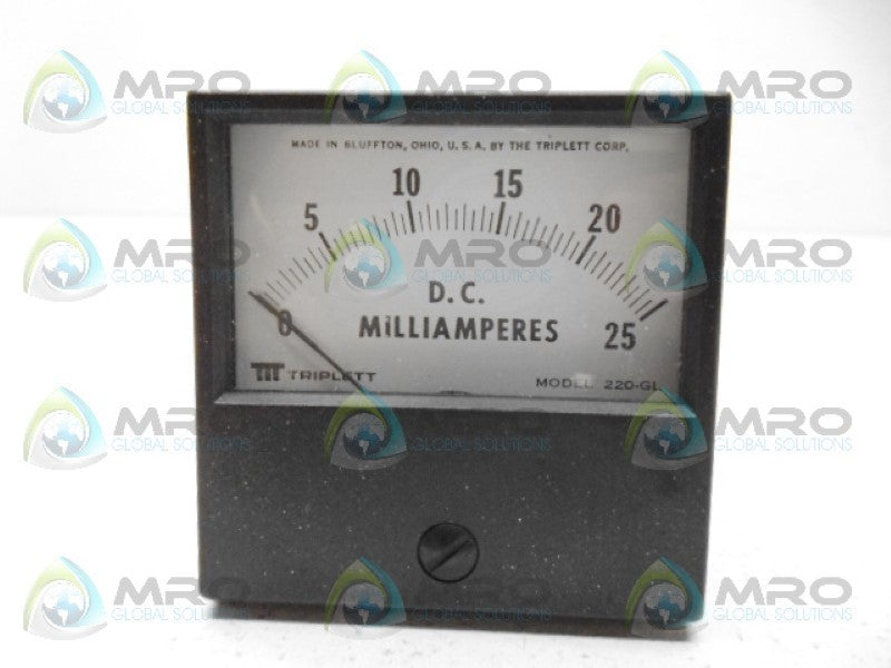 TRIPLETT 220-GL METER 25DCMA NSMP