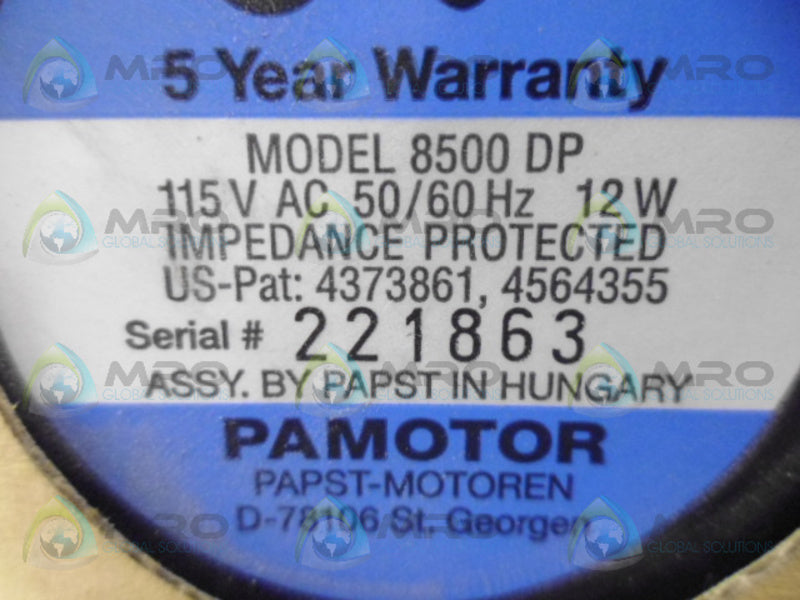 PAPST 8500DP MINI AXIAL FAN NSMP