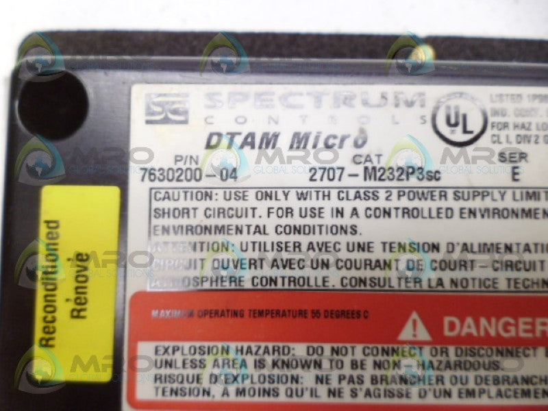SPECTRUM 7630200-04 CONTROL PANEL NSNP