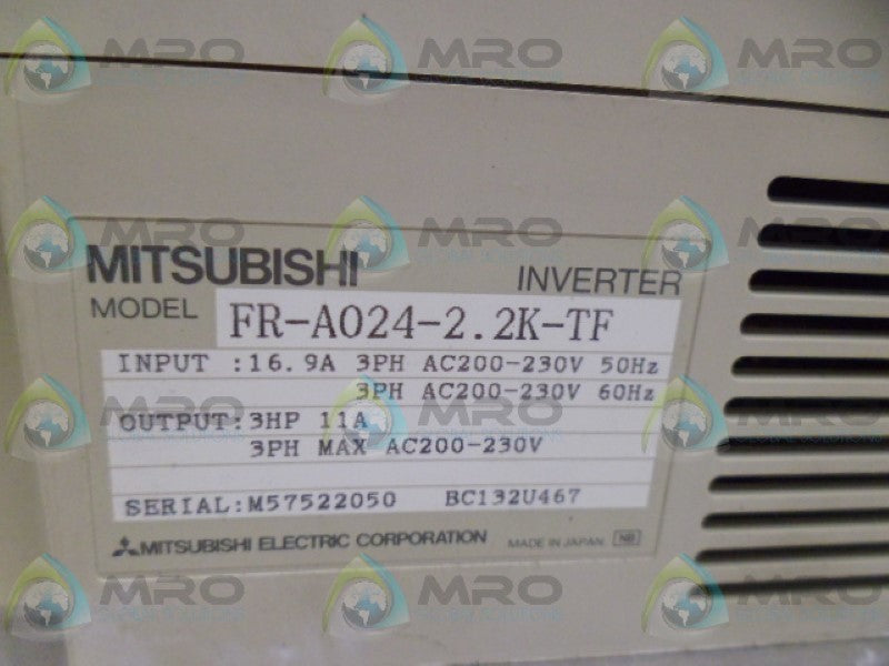 MITSUBISHI FR-A024-2.2K-TF INVERTER UNMP