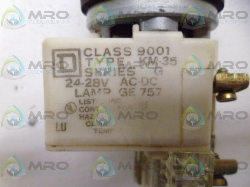 SQUARE D 9001-KM-35 SER. G PUSH BUTTON UNMP