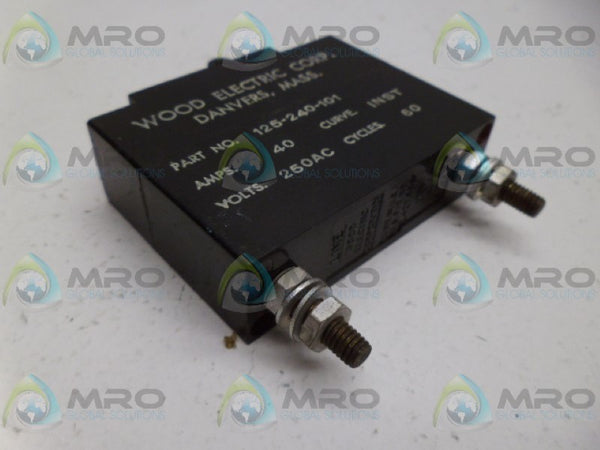 WOOD ELECTRIC 125-240-101 CIRCUIT BREAKER UNMP