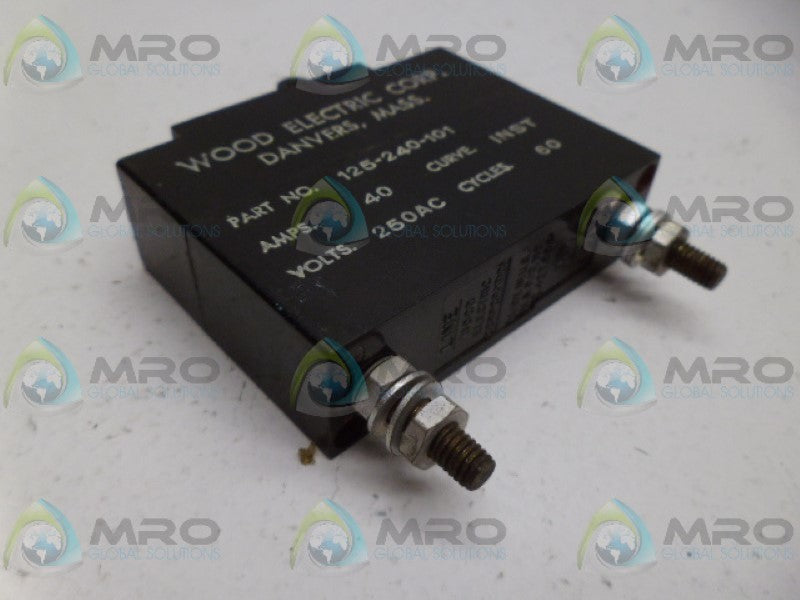 WOOD ELECTRIC 125-240-101 CIRCUIT BREAKER UNMP