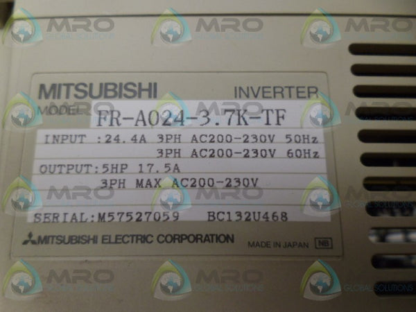 MITSUBISHI FR-A024-3.7K-TF INVERTER UNMP