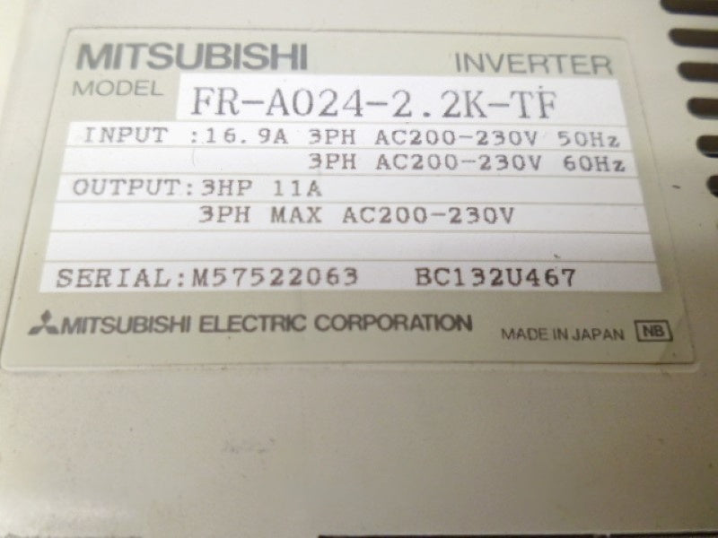 MITSUBISHI FR-A024-2.2K-TF INVERTER UNMP