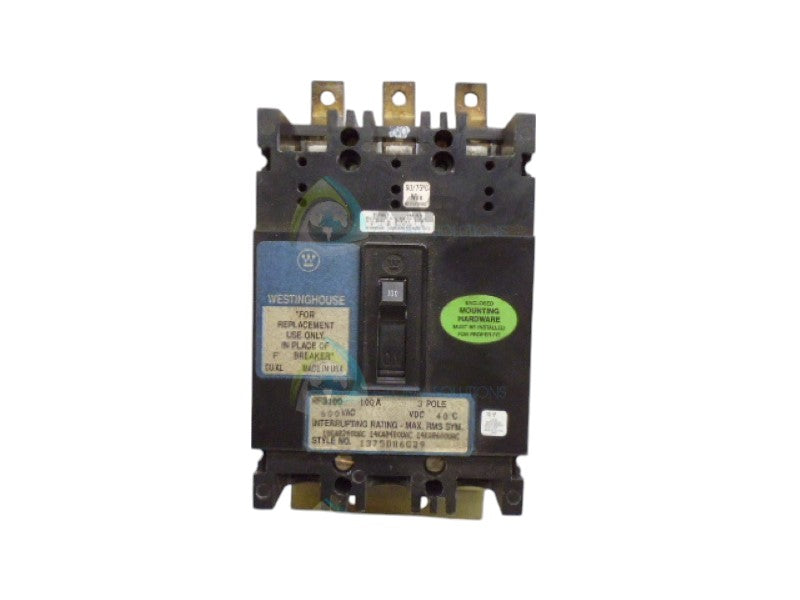 WESTINGHOUSE RF3100 CIRCUIT BREAKER 3P 100A UNMP